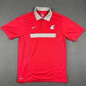 Nike Washington State Cougars Polo Shirt Mens Small Red NCAA‎ WSU Dri Fit Golf